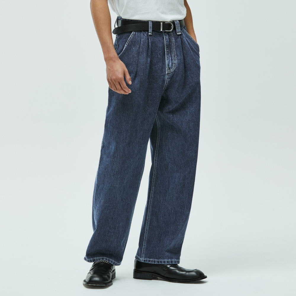 [AMC 데님]Dawn 2Pleats Wide Jeans DCPT007Blue