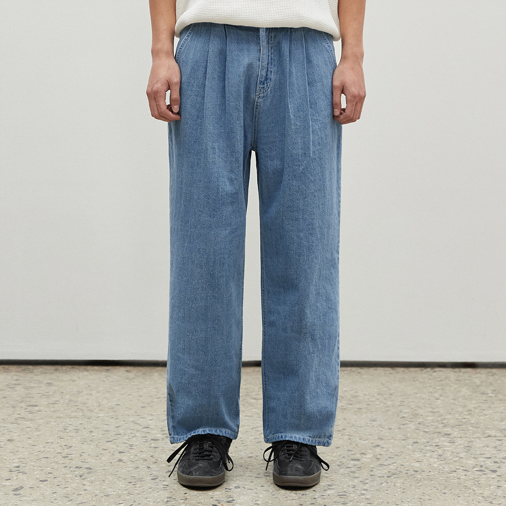 [S/S Ver]2Pleats Wide Jeans DCPT005Blue