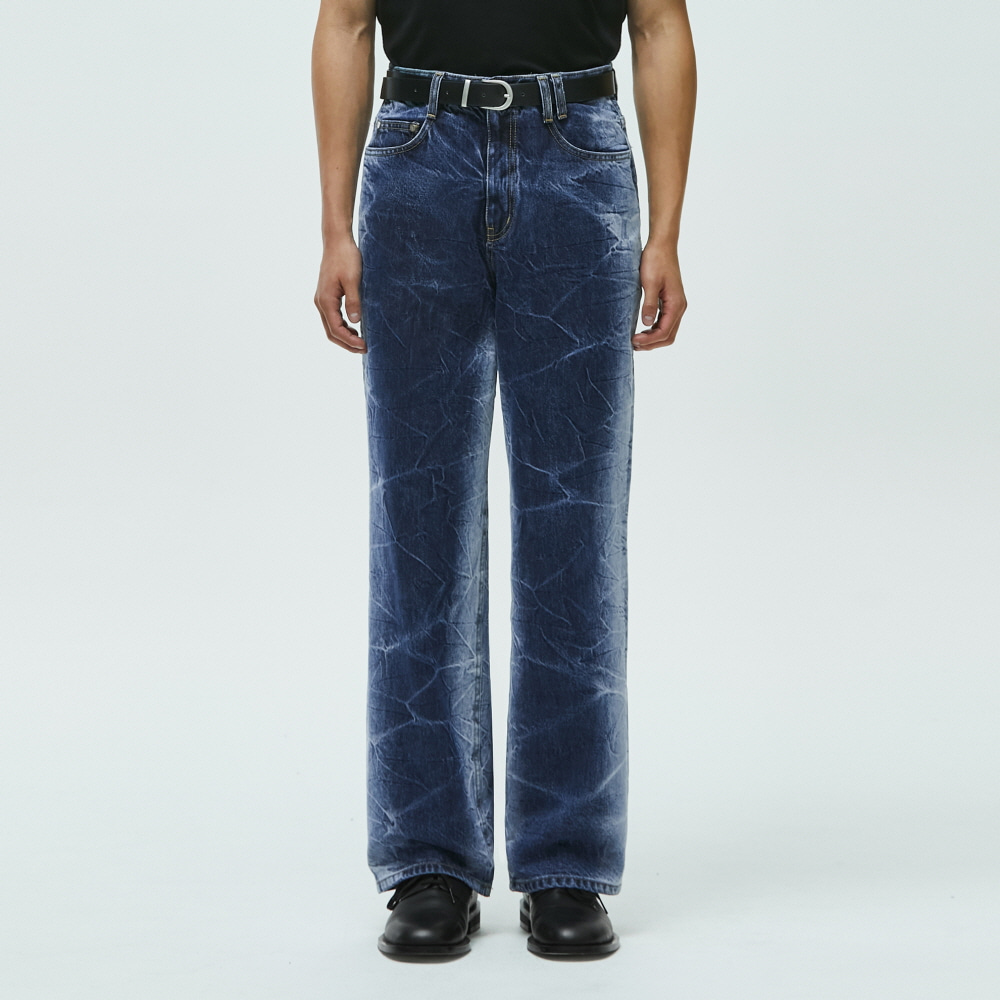 Bleach &amp; Crinkle Washed Jeans DCPT019Side